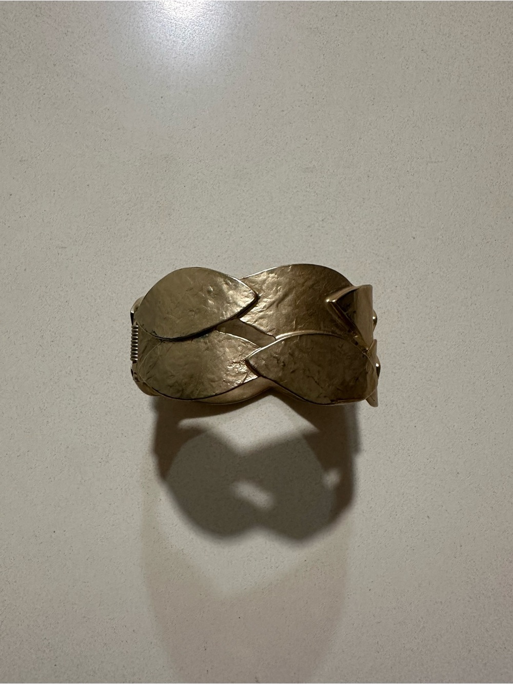 Vintage Gold Leaf-Link Cuff Bracelet